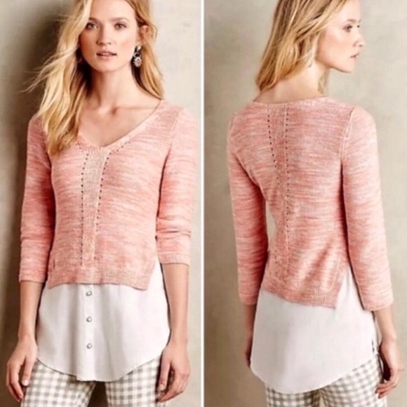 Anthropologie Sweaters - Anthropologie Moth Orange Aseling Pullover Tunic